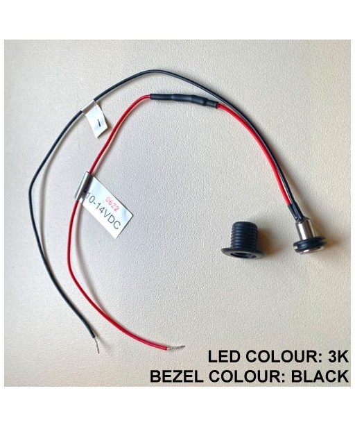 LED Pin Light White (3000k) with Black Bezel