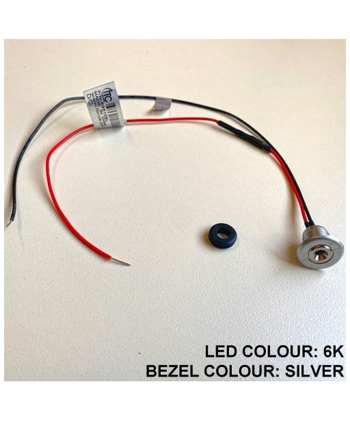 LED Pin Light White (6300K) with Nickel Bezel