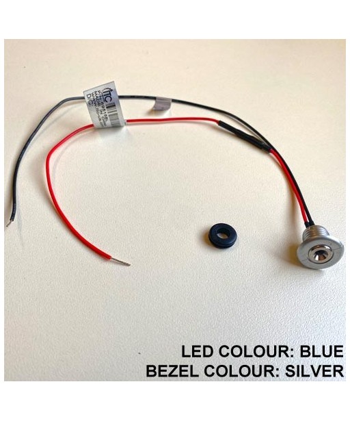 LED Pin Light Blue with Nickel Bezel
