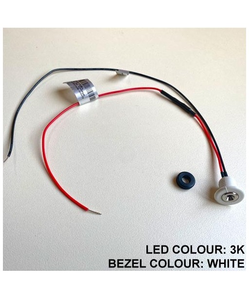 LED Pin Light White (3000K) with White Bezel