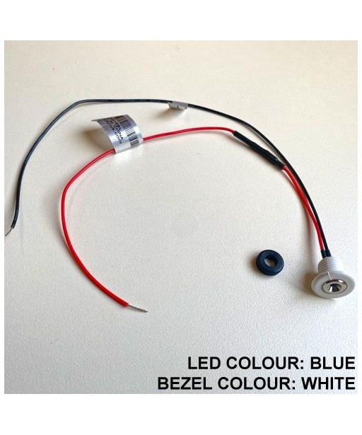 LED Pin Light Blue with White Bezel