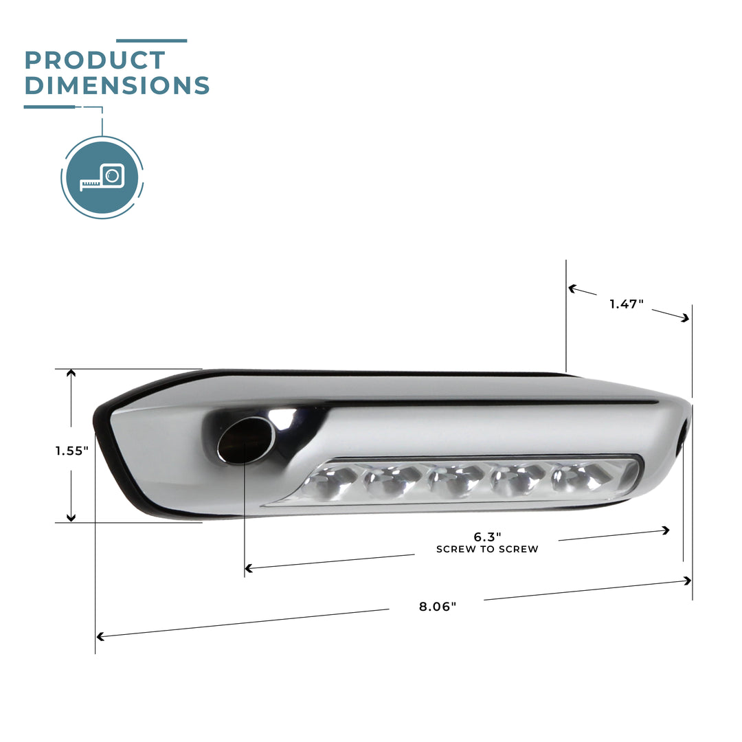 Assurance Exterior Flood Light - Chrome dimensions 
