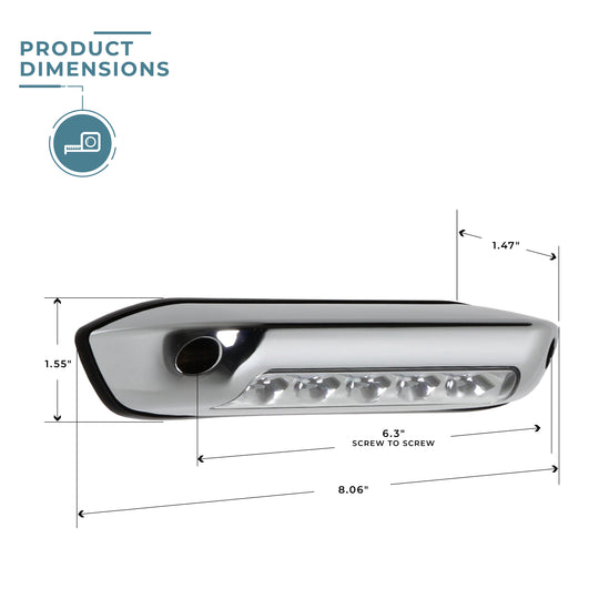 Assurance Exterior Flood Light - Chrome dimensions 