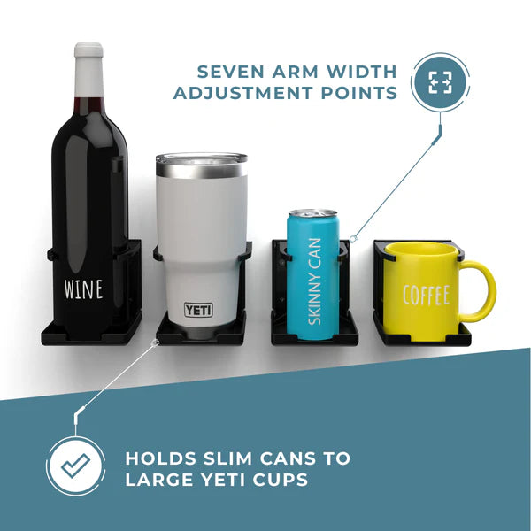 ITC Vertical Mount Adjustable Drink Holder – Black