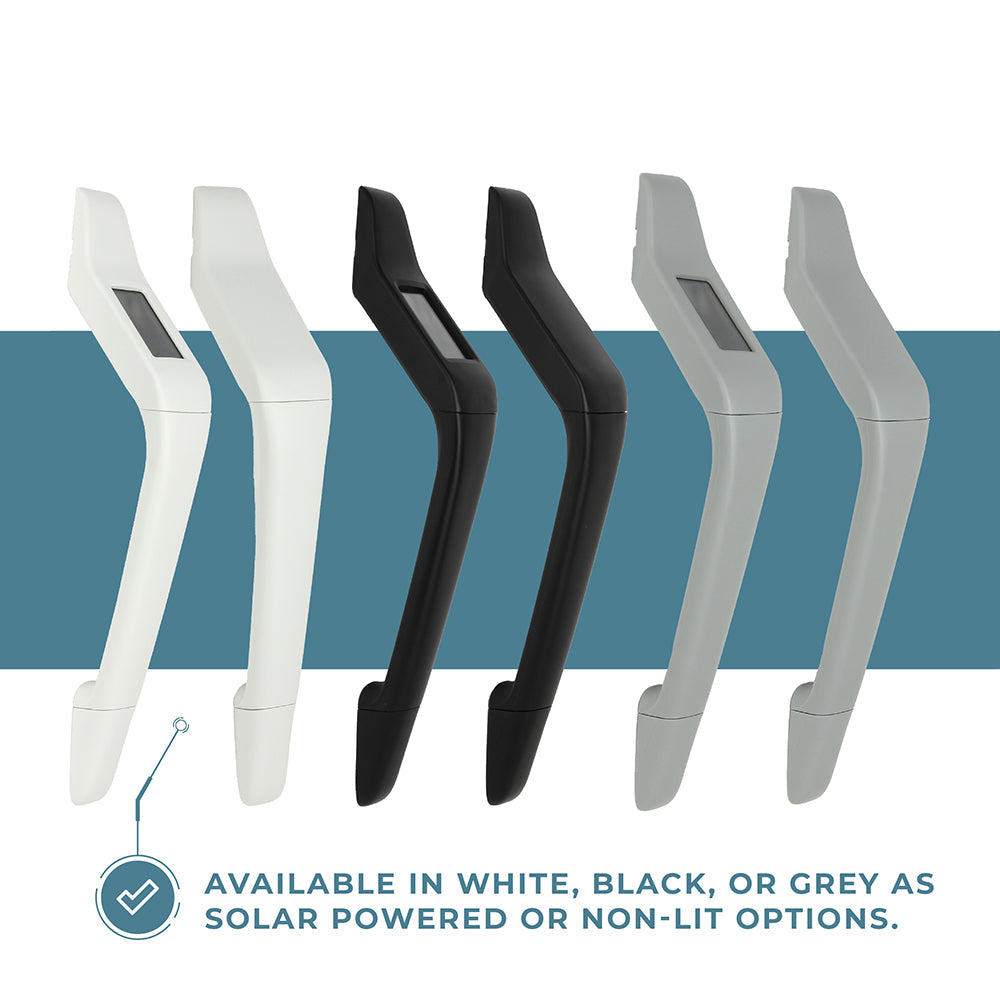 White solar powered assist handle