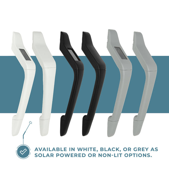 White solar powered assist handle