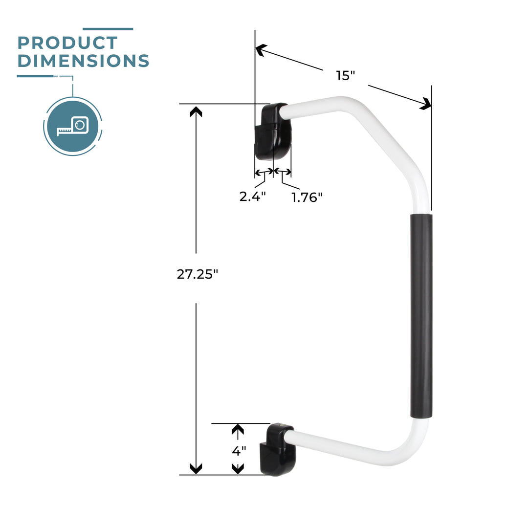 (White) Stow &amp; Go Folding Assist Handle
