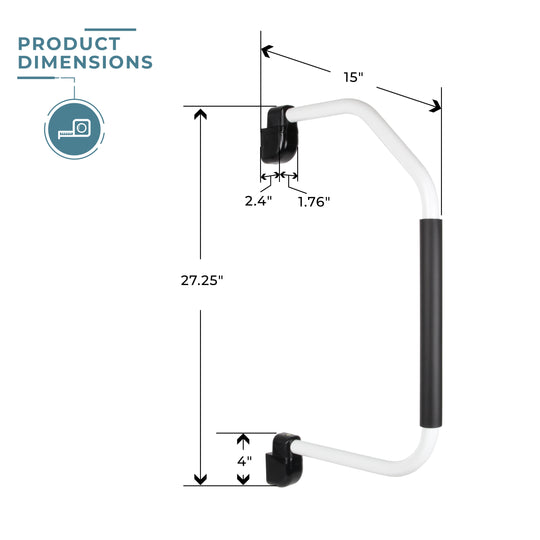 (White) Stow &amp; Go Folding Assist Handle