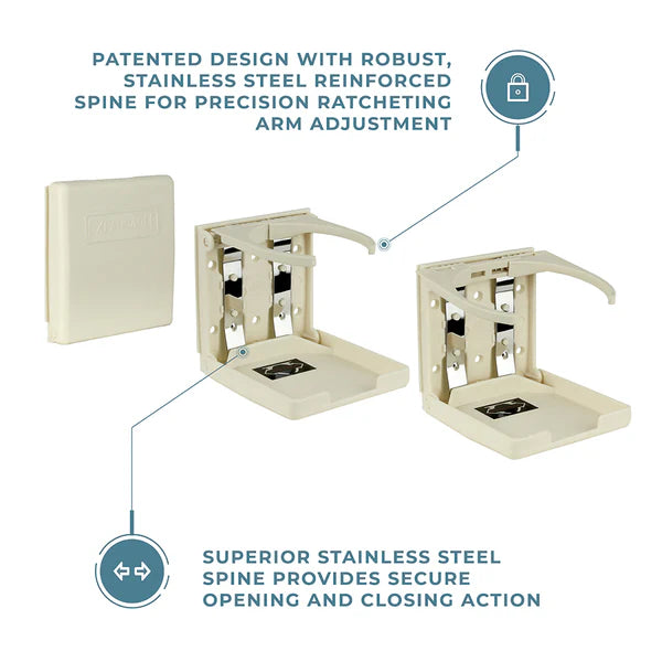 ITC Vertical Mount Adjustable Drink Holder – Cream
