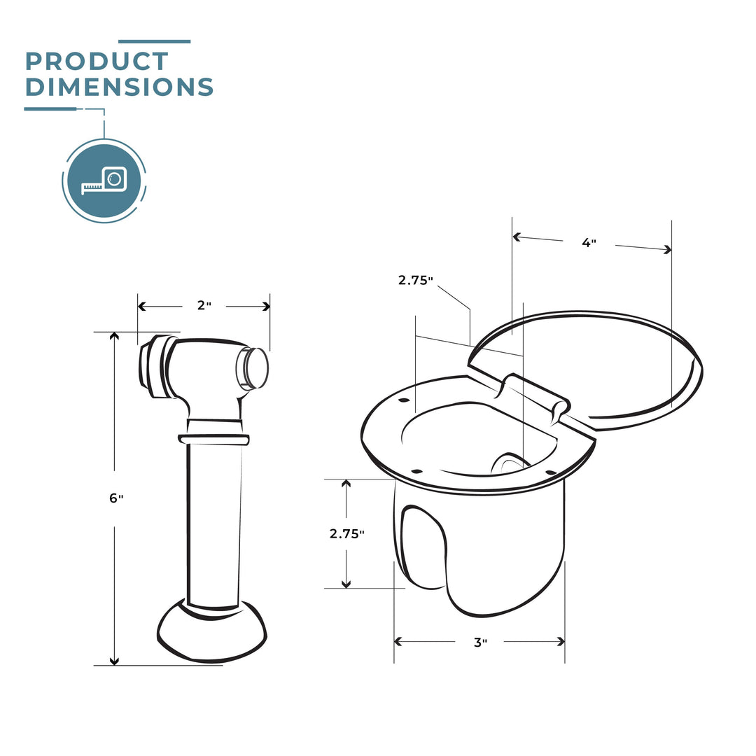 Stainless Steel Transom Shower w/ 8&