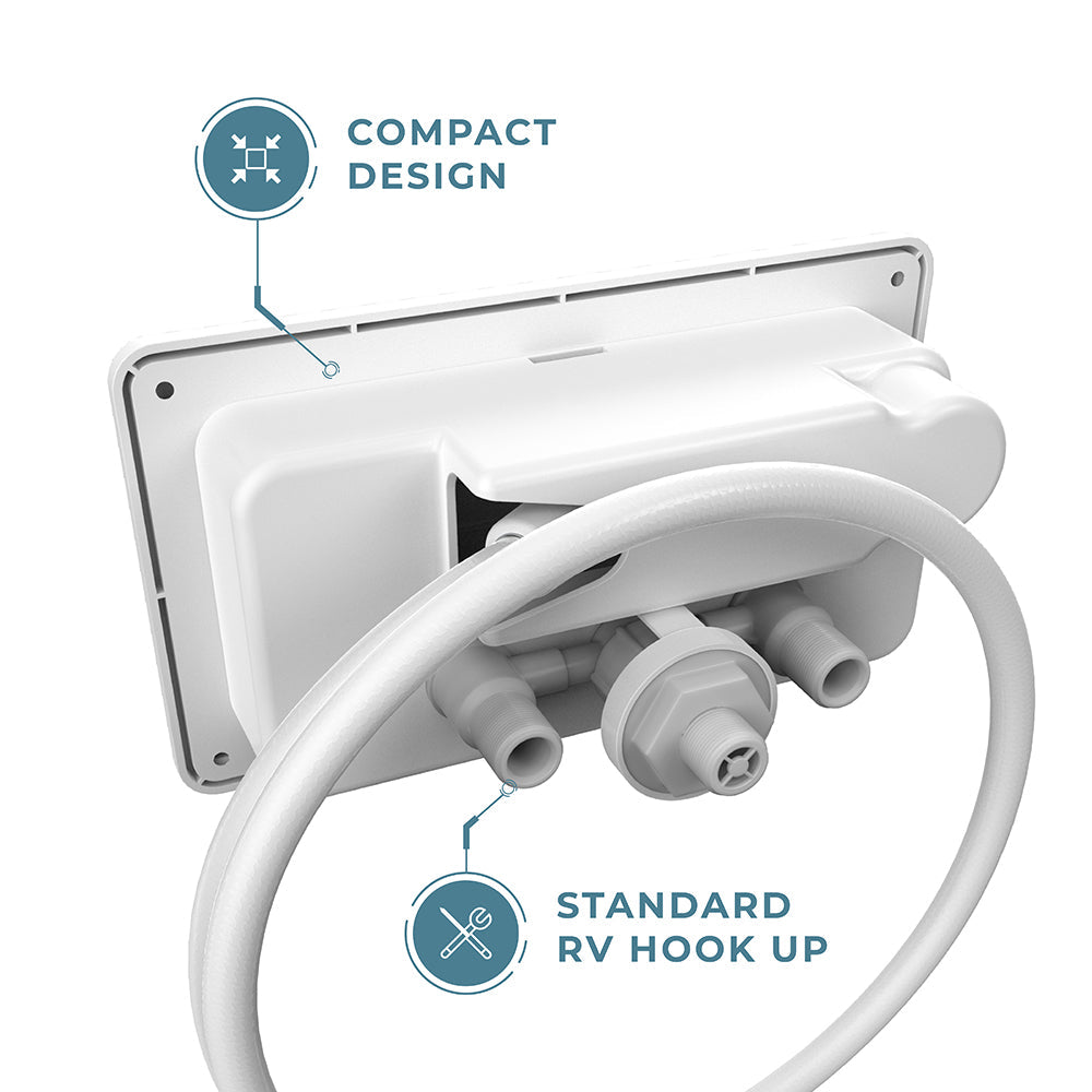 White Exterior Shower locking