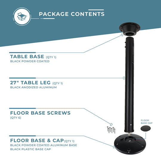 Cypress 27" Leg Set - Black contents 