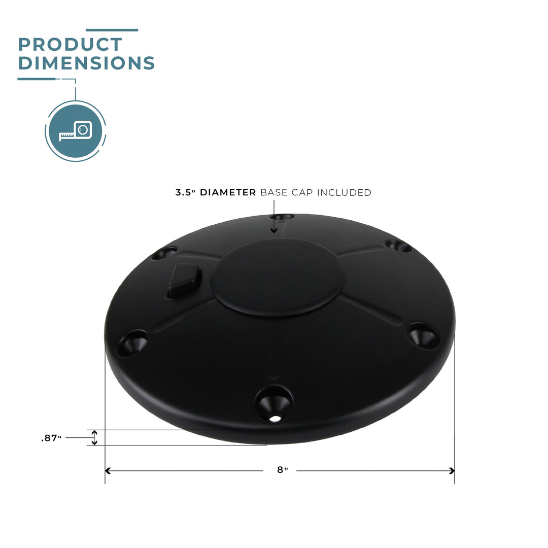 Cypress 8" Floor Base - Black dimensions 