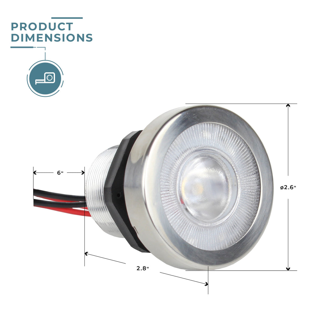 LED FOG Docking Light, Stainless Steel
