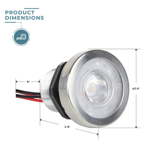 LED FOG Docking Light, Stainless Steel