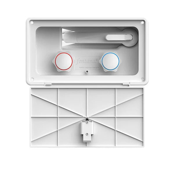 White Exterior Shower latching