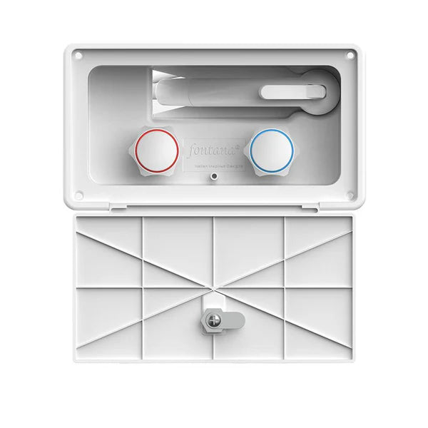 White Exterior Shower locking