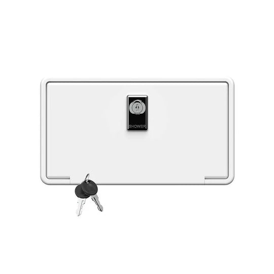 White Exterior Shower locking
