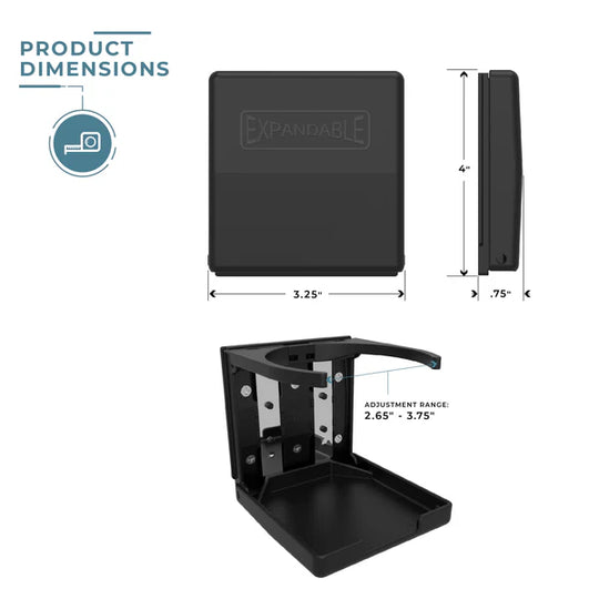 ITC Vertical Mount Adjustable Drink Holder – Black