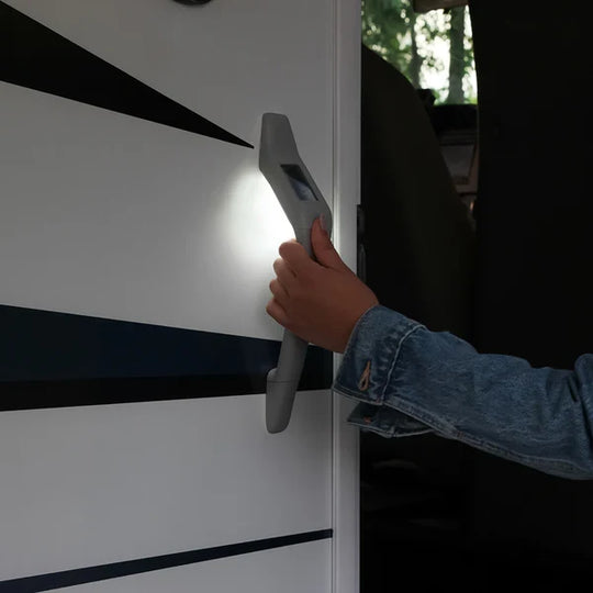 White solar powered assist handle