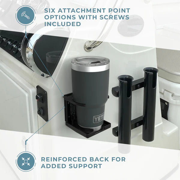 ITC Vertical Mount Adjustable Drink Holder – Black