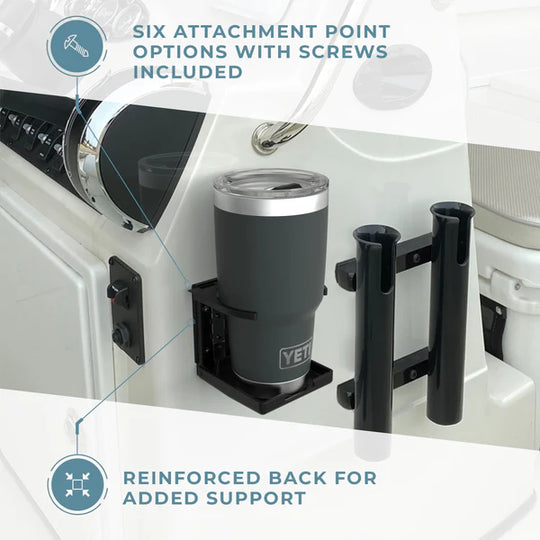 ITC Vertical Mount Adjustable Drink Holder – Black