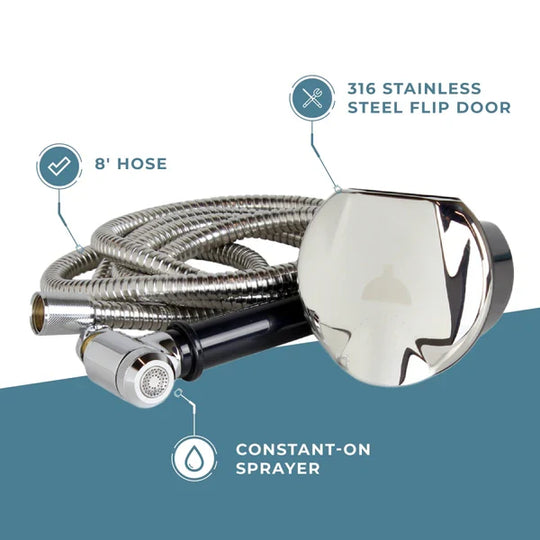 Stainless Steel Transom Shower w/ 8&