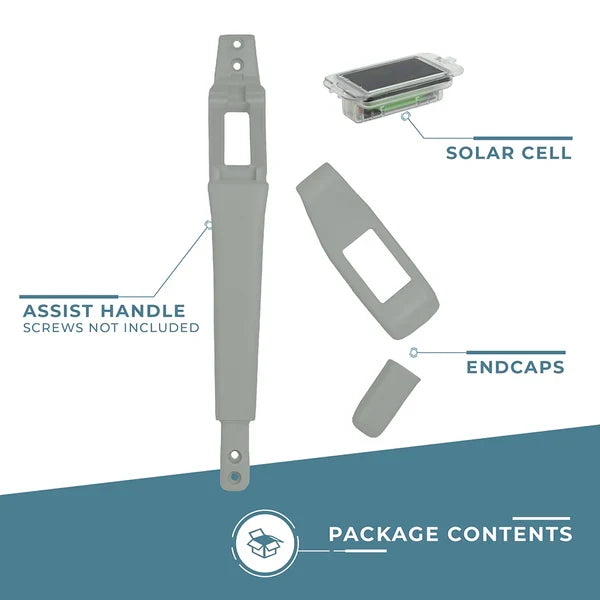 White solar powered assist handle