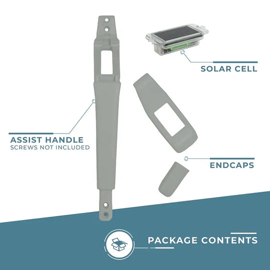 White solar powered assist handle